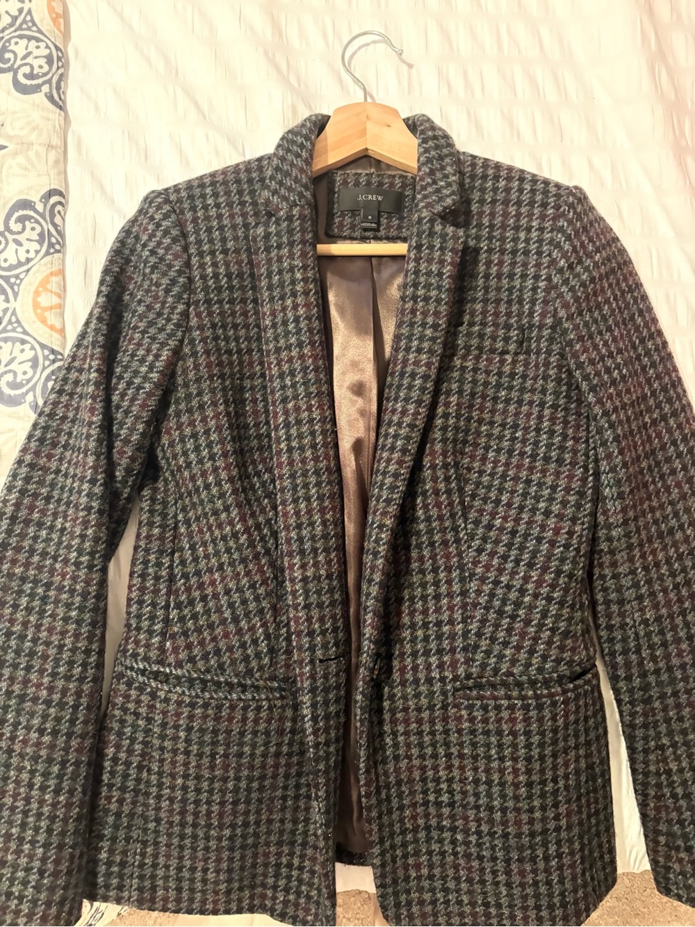 J. Crew Women's Houndstooth Wool-Blend Blazer - Multi-Color